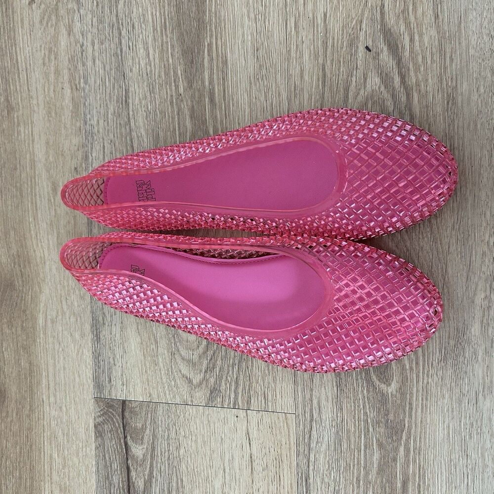 Wild Fable Shoes Womens 9 Casual Slip On Lattice Jelly Ballet Flats Pink PVC